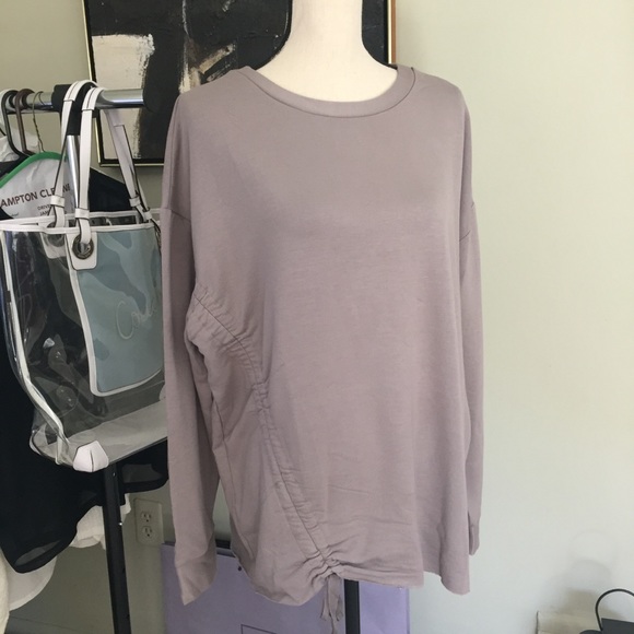 LOVESTITCH Faryn Side Tie Pullover, Putty, L - Picture 7 of 14